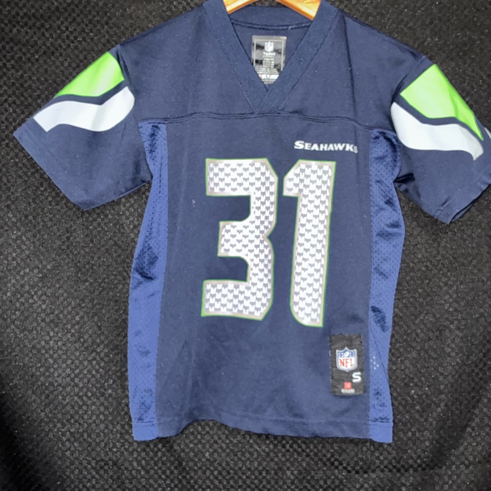 NFL Kids Seahawks Navy and Lime Jersey